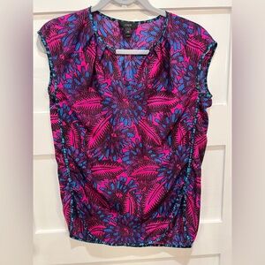 J. Crew Midnight Floral Cocoon Silk Top Size 00